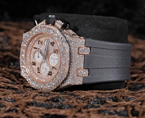 Phòng Thí Nghiệm Grown Vvs1 Chất Lượng Cao Kim Cương Iced out Hip Hop Sang Trọng Cơ Khí Analog Glass Quay Số 41Mm Ban Nhạc Cao Su Người Đàn Ông Của Đồng Hồ - Product Image 4