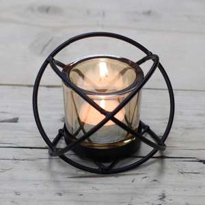 Best Quality Antique Design Small Table Top Metal Candle Holder Customized Shape & Size with Black Powder Coated Finished - Product Image 2