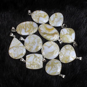 สร้อยคออัญมณีโอปอลจากมอสธรรมชาติของผู้หญิงทำด้วยมือมีจี้รูปทรงต่างๆห้อยคออัญมณีอัญมณีทรงเสน่ห์เคลือบสีเงินโบราณแบบแฟนซี - Product Image 6