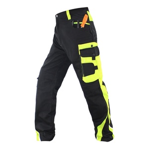 Pantalones de Trabajo de Alta Visibilidad para Hombre, Transpirables, Certificados CE, con Detección de Agujas, Franjas Reflectantes, Bolsillos Tipo Cargo, 100% Algodón, Seguros - Product Image 1