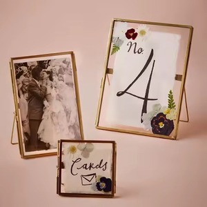 Cadre photo double en verre pour table, cadre photo en verre, grande et petite taille, couleur or, décoration de table - Product Image 3