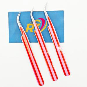 Pinzas de Precisión para Extensión de Pestañas de Acero Inoxidable, Antimagnéticas, Antiestáticas, Punta Curva para Pestañas Clásicas y de Volumen, Personalizables - Product Image 3