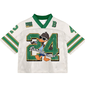 Conjunto de camisetas de fútbol americano personalizadas para hombre al por mayor, ropa deportiva estampada transpirable de talla grande con malla cuadrada de calle de gran tamaño - Product Image 6