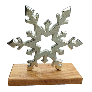 Estrella de Metal decorativa festiva con Base de madera Decoración navideña Mesa Interior Decoración del hogar Escultura - Product Image 3