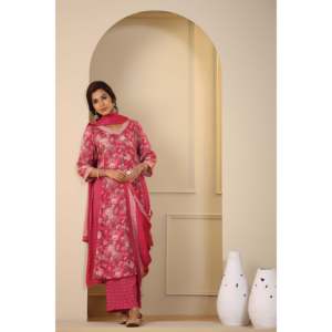 Ensemble Kurta en viscose et soie crêpe pour femmes Nayab Zareen avec dupatta - Product Image 1
