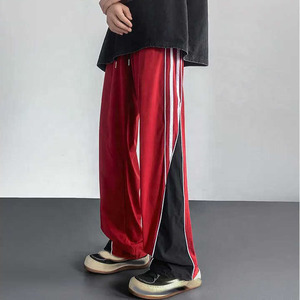 กางเกงระบายอากาศแถบด้านข้างสำหรับทุกเพศกางเกงผ้าไนลอนแบบหลวมเปล่ากันลมป้องกันการยับสำหรับฤดูร้อน - Product Image 6