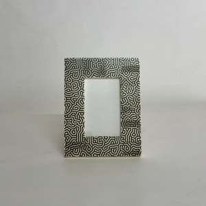 Modern Handcrafted Resin <b>Picture</b> <b>Frame</b> in Black and <b>White</b> Decorative Tabletop or Wall Display for Home Office Photo <b>Frame</b> - Product Image 1