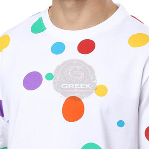 T-shirt ample confortable et respirant, taille personnalisée, 100 % coton, coupe décontractée, manches courtes, col rond, imprimé sur toile - Product Image 6