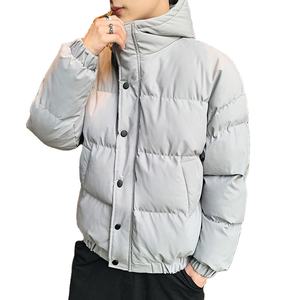 เสื้อแจ็คเก็ตผ้าแคนวาสบุหนานุ่มสำหรับผู้ชาย เสื้อโค้ทฤดูหนาวแบบมีกระดุมแป๊กและซิปปิด ฮู้ดกันน้ำ ทรงเข้ารูป - Product Image 4