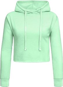 2025 New Arrival Thick Terry Embossed <b>Crop</b> <b>Top</b> Hoodie Women Custom Polar Fleece Full Zip up Embossed Sweatshirt - Product Image 3
