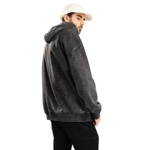 2025 sudaderas con capucha de lavado ácido personalizadas para hombres MOQ bajo 100% algodón lavado ácido Negro Sol desvanecimiento alta calidad 500 GSM Sudadera con capucha hombres - Product Image 1