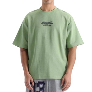 Camiseta Corta Personalizada de Algodón 100% de 300 GSM, Tejido de Punto, Estampado Puff, Hombros Caídos, Oversize, Secado Rápido y Antiarrugas para Hombre - Product Image 1