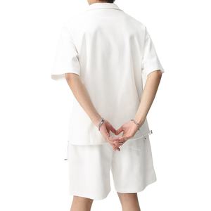 Conjunto de Traje Casual de Verano de Dos Piezas para Hombre, Talla Grande, Transpirable, de Algodón, con Pantalones Cortos y Mangas Cortas, Personalizable - Product Image 5