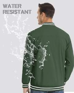 แจ็กเก็ตผ้าฟลีซคุณภาพสูงของผู้ชายแบบสั่งตัดสไตล์มหาวิทยาลัยแบบกระดุมสองแถวสไตล์ไฮสตรีทพร้อมแขนเสื้อหนังสำหรับฤดูหนาว - Product Image 4