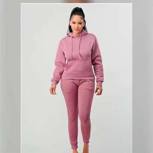 Sudadera con capucha y pantalones para mujer Ropa de mujer Casual 100% Algodón Conjunto de 2 piezas Mujer Invierno - Product Image 1