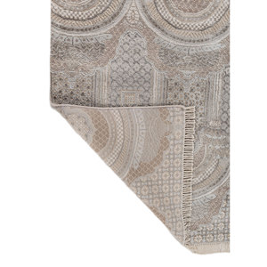 Tapis Khidki en laine et soie de bambou noué à la main, motif géométrique, pour salon, tapis rectangulaire pour couloir - Modèle LRB (1816) - Product Image 5