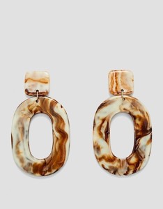 Pendientes de gota acrílica para mujer, aretes colgantes semicirculares redondos ovalados de resina Vintage - Product Image 3