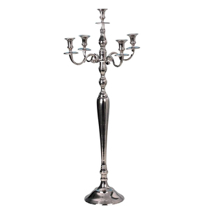 Centro de mesa decorativo y de boda para el hogar, candelabro de 5 brazos de aluminio y metal, color plateado, superventas y precios para decorar - Product Image 4