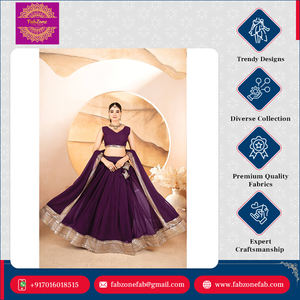 Conjunto Lehenga Choli y Dupatta tradicional de calidad superior de tela de imitación teñible de diseñador semicosido de excelente calidad - Product Image 4