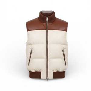 Gilet matelassé décontracté en toile pour homme, respirant, chaud, zippé, sans manches, pour l'hiver - Product Image 1