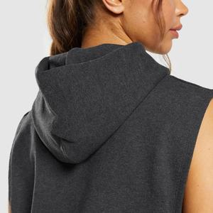 2024 Logo personnalisé dames femmes sweat de haute qualité sans manches Gym pull à capuche Offre Spéciale haut d'hiver - Product Image 4