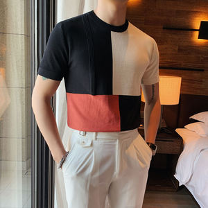 High Quality Men's <b>T</b>-<b>Shirt</b> <b>British</b> Style Long Short Sleeve Summer Knitting Fabric Custom Logo Printing Eco-Friendly ODM Supply - Product Image 2