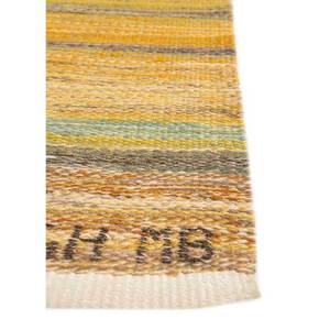 Nayaab Gold Flat Weaves <b>Wool</b> Rug Paem-983 Handmade Rectangle Striped Design for Home Living Room Decorations Jute Rug-Hallway - Product Image 4