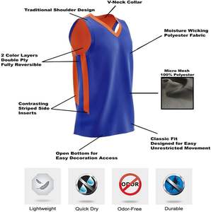 Uniformes athlétiques respirants avec logo personnalisé pour hommes Maillot et short de basket-ball réversibles double face Ensemble en polyester pour sport d'équipe - Product Image 6
