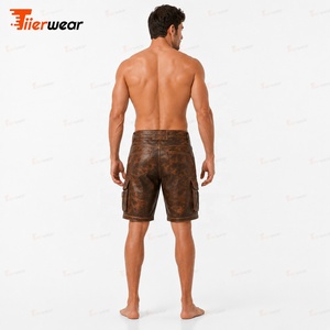 Men's Brown Cargo <b>Shorts</b> Mid Waist Button Fly Workwear Style Breathable <b>Woven</b> Canvas Bermuda <b>Shorts</b> with Pockets - Product Image 5