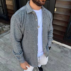 Men Casual Overshirt <b>Shirt</b> Long Sleeve Button Down <b>Plaid</b> Satin Streetwear Outerwear Fashion Top Pockets Lightweight - Product Image 4