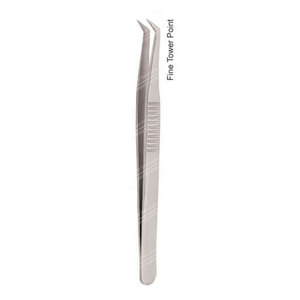 Fine Tower Point Stainless Steel Eyelash Extension Tweezers Silver Color Different Patterns - Product Image 4
