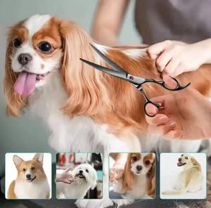 HERMANN MEDITECH HM-DS-212 Black Coated <b>Dog</b> Grooming <b>Scissors</b> 7.5 Inch Stainless Steel Professional Pet Hair Cutting Tool for - Product Image 6