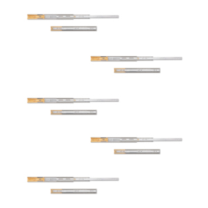 Set di 5 guide per cassetti a piena estensione 45mm di altezza 400mm di profondità con cuscinetti a sfera per cassetti a tutta estensione Emuca - Product Image 1