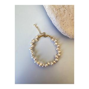 VIP qualità oro placcato ottone A ++ barocco perla d'acqua dolce bracciale - Product Image 6