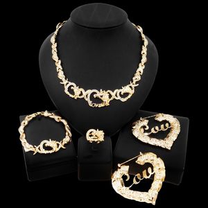 Zhuerrui يونيكورن Xoxo مجوهرات مجموعات أنا أحبك عناق و قبلة الحصان كبيرة الأقراط قلادة مجموعة الأفريقية مجوهرات مخصصة حسب الطلب مجموعة X0144 - Product Image 2