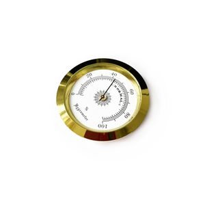 Higrómetro analógico Medidor de humedad Humidor para caja de cigarros Marco de metal Amarillo-Blanco 50mm - Product Image 5