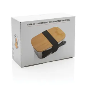 Boîte à lunch en bambou et acier durable pour une alimentation éco-responsable - Product Image 3