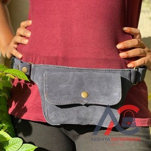 กระเป๋าคาดเอวหนังกลับทำด้วยมือหลายกระเป๋า, กระเป๋าคาดเอวหนังนิ่มแท้ใหม่มีสายรัดปรับได้มีสไตล์ใช้ได้ทั้งชายและหญิง - Product Image 1