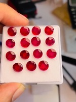 Pierre précieuse en rubis naturel de qualité AAA, taille ronde, traitée thermiquement, certifiée IGI, lustre exceptionnel, parfait, 8 mm, 41,86 carats, pour la fabrication de bijoux
