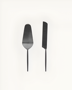 Elegante negro de acero inoxidable Pastel de Bodas cuchillo y servidor Set restaurante Hotel en precio asequible - Product Image 3