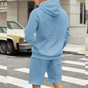 Top Material Made <b>Men</b> Slim Fit Hoodie & <b>Short</b> Set <b>Long</b> Sleeves Hoodie & <b>Shorts</b> Set <b>For</b> Online Sale - Product Image 3