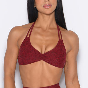 Soutien-gorge de sport à lacets sur le devant, design croisé dans le dos, respirant, extensible, haute performance, écologique, pour femmes, gym, fitness, yoga - Product Image 1