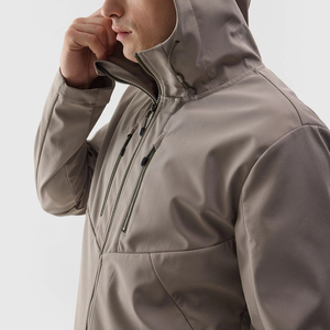 2025 hommes printemps enduit sportif longue Softshell veste imperméable respirant à capuche fabriqué au Pakistan - Product Image 6