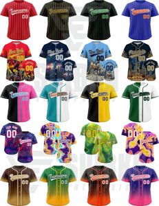 EE. UU. Venta al por mayor de uniformes de béisbol para hombres Camisetas de secado rápido Tela transpirable Sublimación de calor Nombre Bordado Impreso Técnicas - Product Image 1