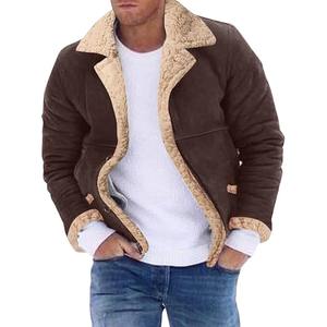 Chaquetas de invierno con estilo para hombre, abrigos gruesos y cálidos de lana, cuello vuelto, cierre de botón, tela estampada de lona para clima frío - Product Image 1
