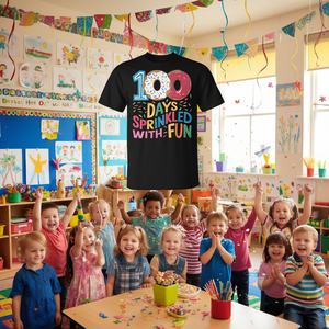 Maglietta per Bambine dell'Asilo per il 100° Giorno di Scuola, T-Shirt Promozionale per 100 Giorni di Scuola - Product Image 3