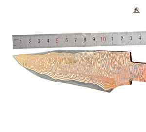 Couteau à lame vierge en cuivre damassé fait à la main avec conception de motif d'échelle Fabrication de couteaux personnalisée - Product Image 2