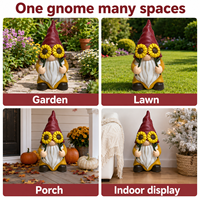 Gnome de jardin en polymère léger, moulé par soufflage, avec éclairage intégré, motif Sprite nordique, pièce maîtresse de jardin, pour achat en gros