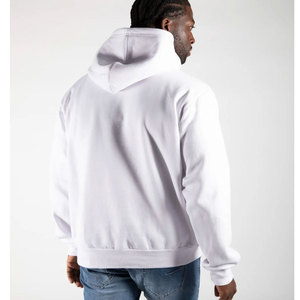 80% Algodón 20% Poly Cotton White Fleece Hoodie Classic Organic Hoodie Premium Pullover Unisex Sudadera con capucha - Product Image 4