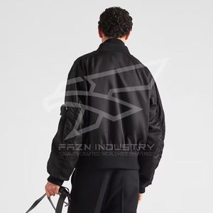 Venta al por mayor de Primavera de nailon chaqueta de vuelo para los hombres de talla grande con cuello alto y logotipo personalizado chaquetas de los hombres - Product Image 4